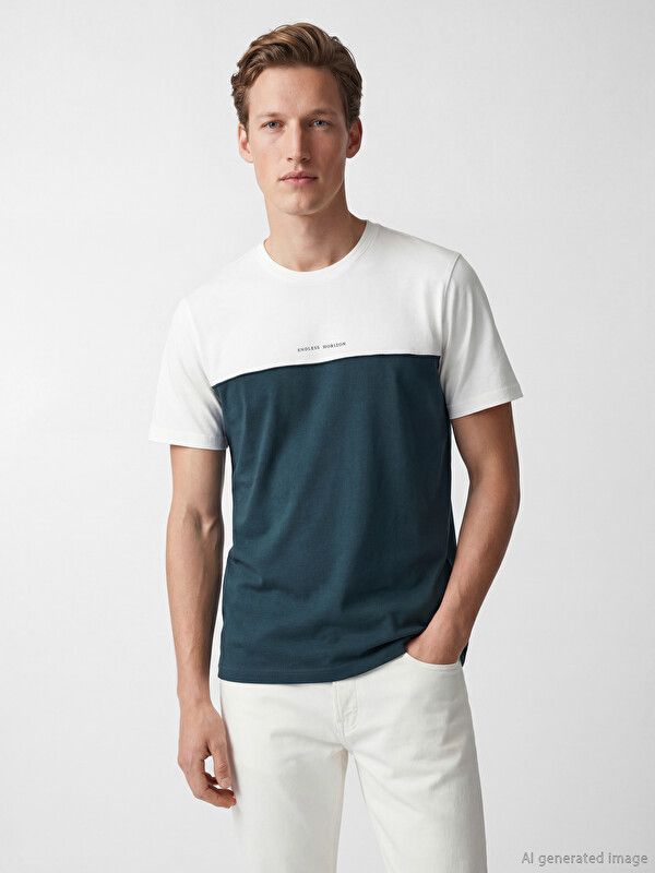 Moudda LC Waikiki - T-shirt imprimé manches courtes en jersey pour Homme couleur Écru - Tunisie 1