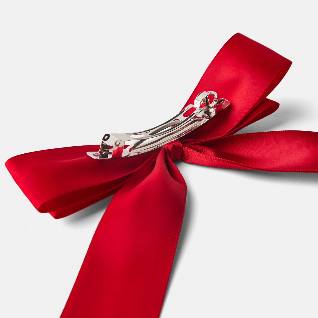Moudda BERSHKA - Barrette à Nœud en Satin Rouge - Tunisie 1