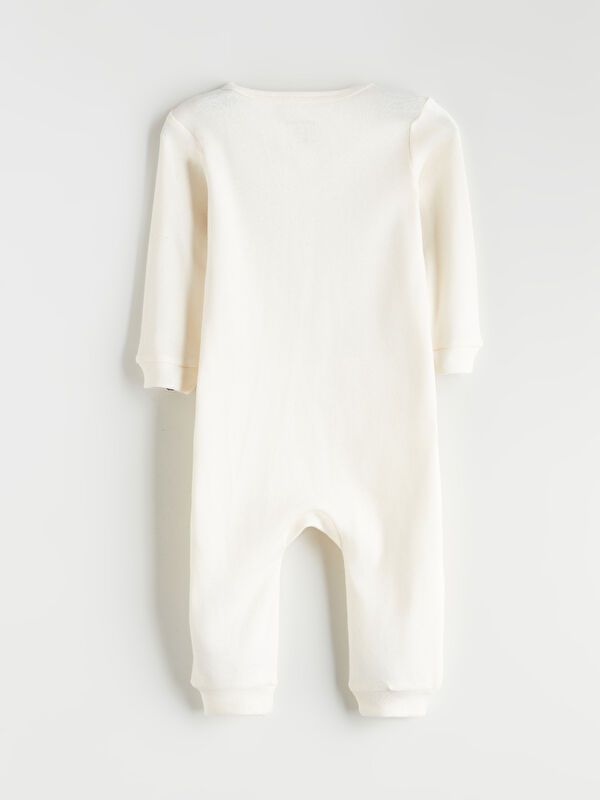 Moudda LC Waikiki - Salopette bébé en jersey manches longues Garçon Ecru - Tunisie 4