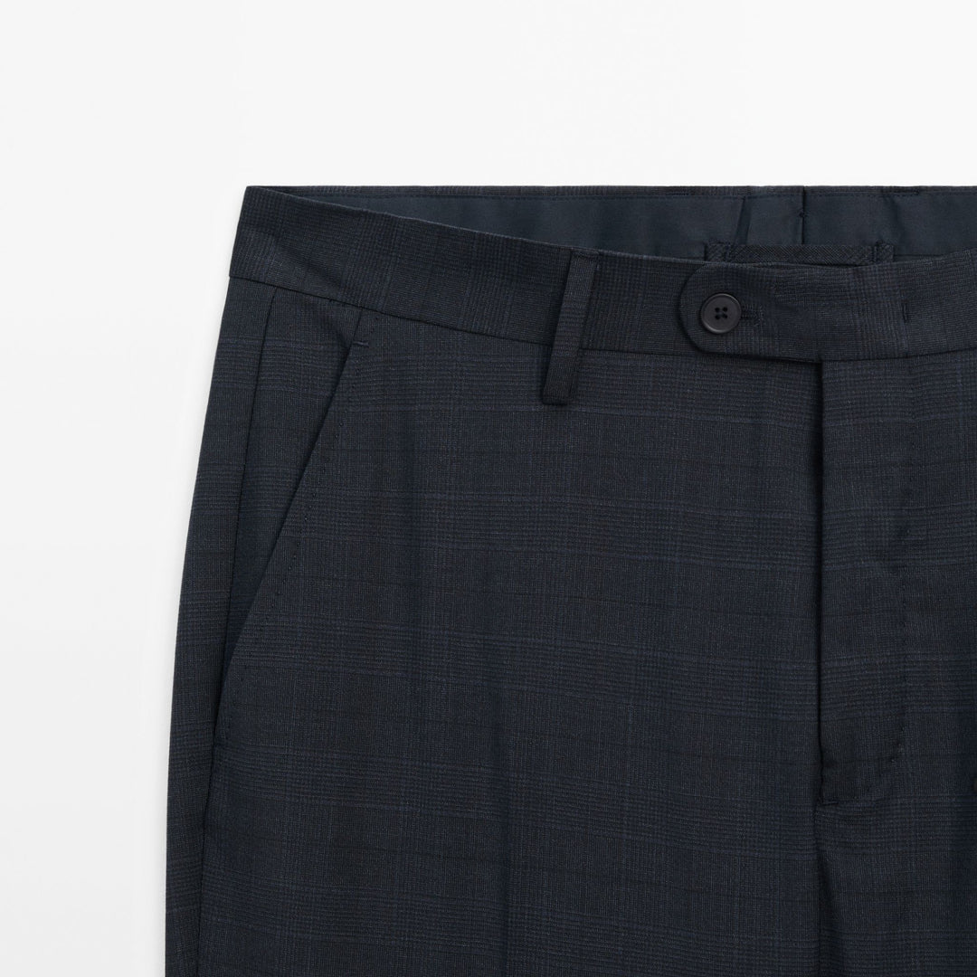 Moudda Massimo Dutti - Pantalon costume prince de Galles bleu gris - Tunisie 4
