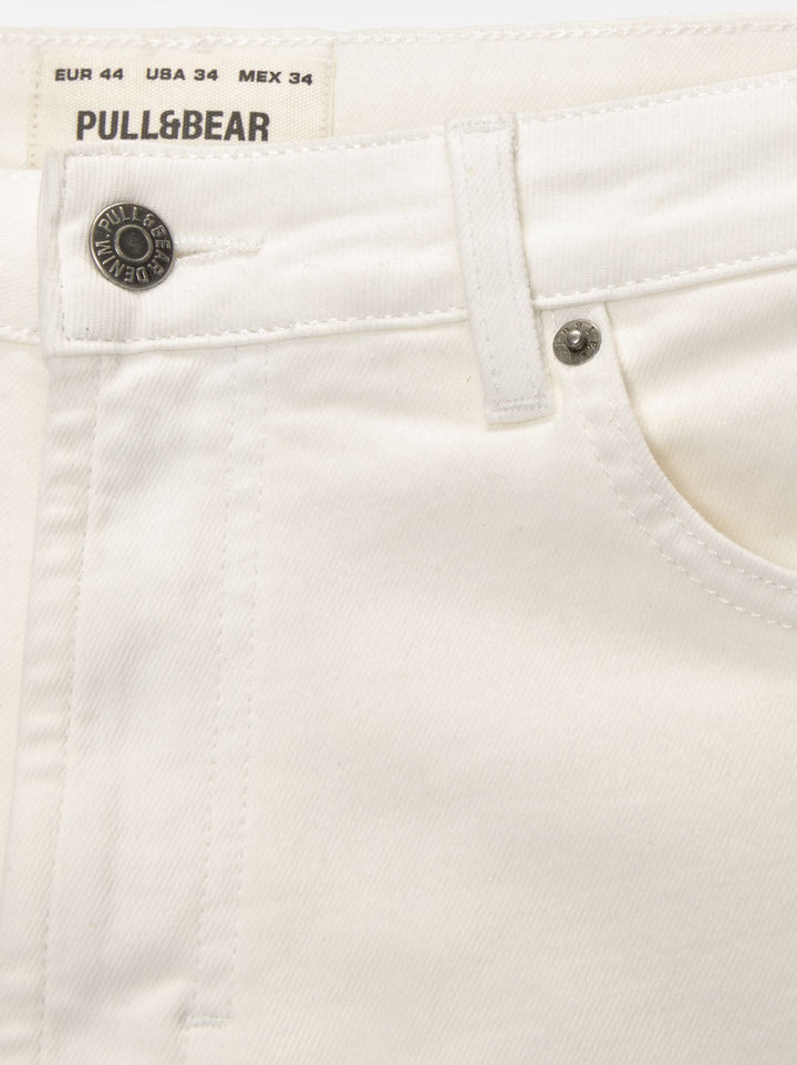 Moudda PULL & BEAR - Pantalon Denim Slim Confort Écru - Tunisie 3
