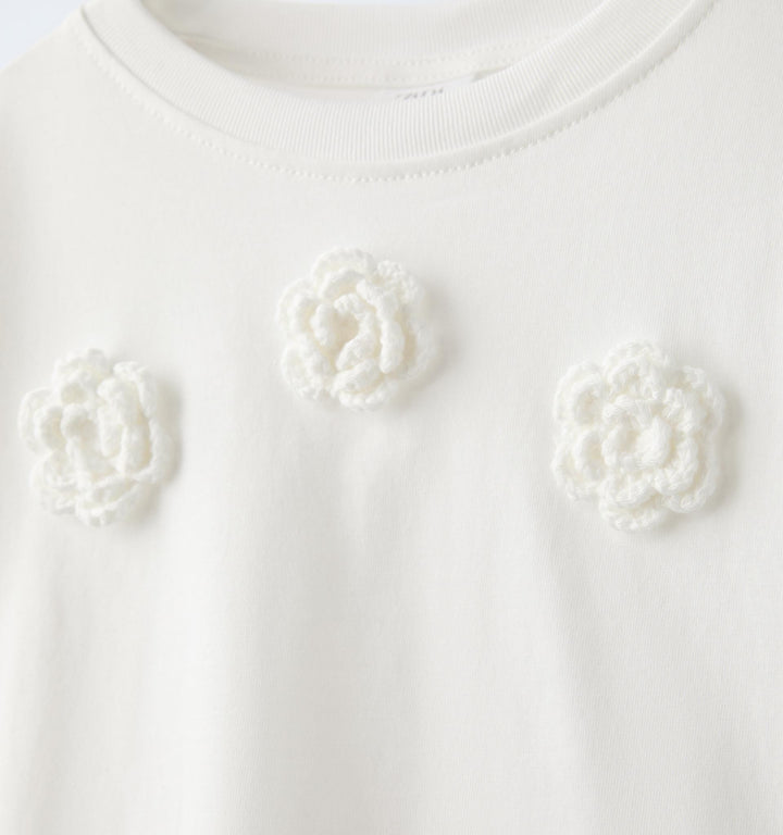Moudda ZARA - T-shirt avec appliques fleurs au crochet - Tunisie 3