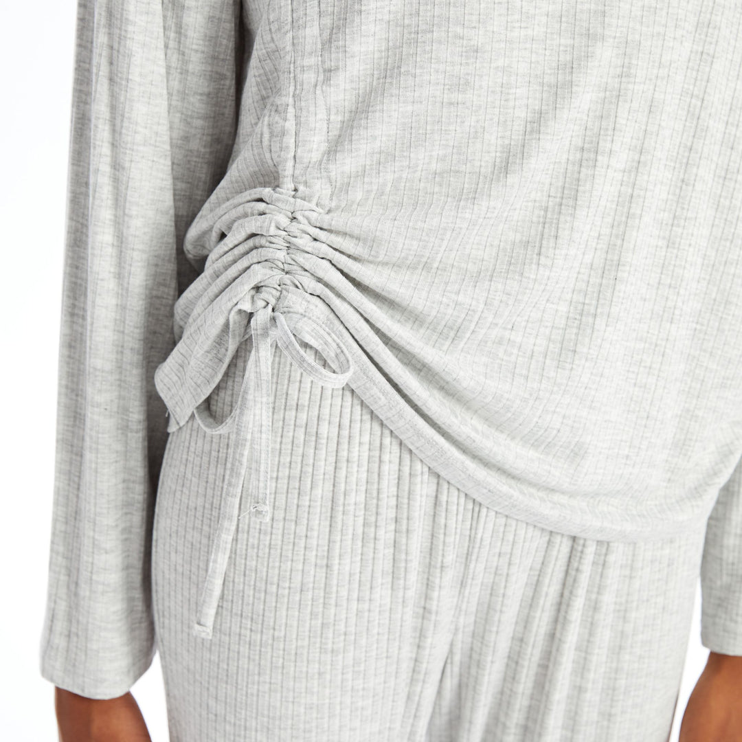 Moudda LC Waikiki - Pyjama en jersey manches longues Femme Mélange de gris - Tunisie 3