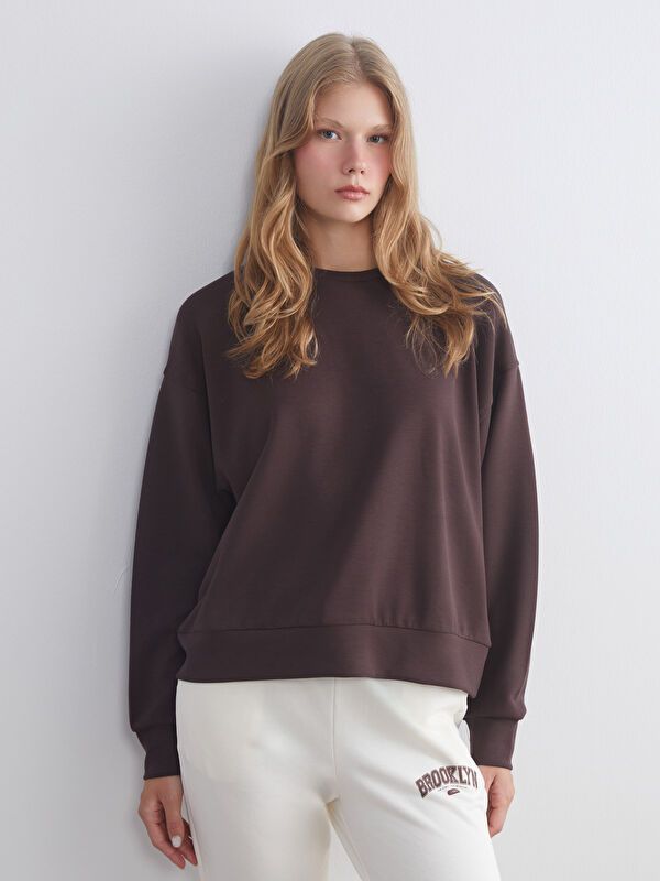 Moudda LC Waikiki - Sweatshirt en jersey Femme Brun - Tunisie 1