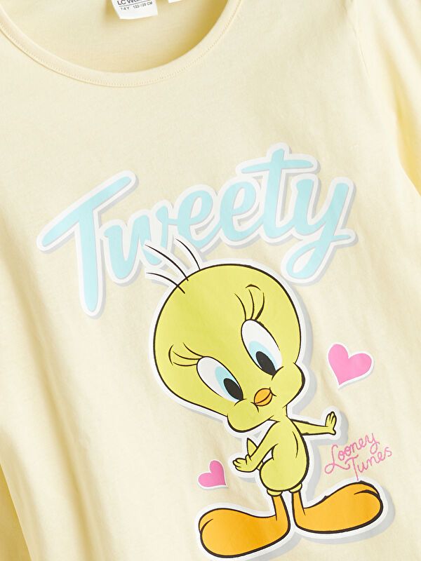Moudda LC Waikiki - Pyjama en jersey manches longues moyen Fille Jaune clair - Tunisie 3