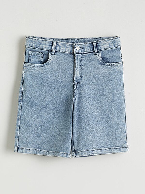 Moudda LC Waikiki - Bermuda en denim pour Garçon couleur Bleu indigo clair rodé - Tunisie 1