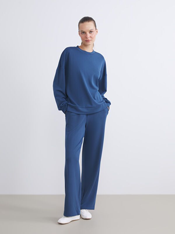 Moudda LC Waikiki - Sweatshirt jersey imprimé Femme Indigo foncé - Tunisie 2