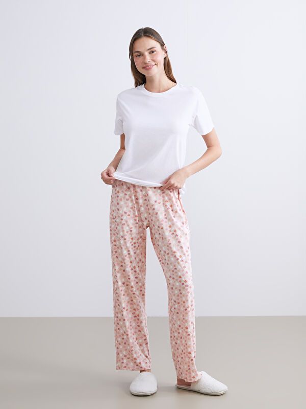 Moudda LC Waikiki - Bas de pyjama en jersey Femme Orange pâle à travers - Tunisie 1