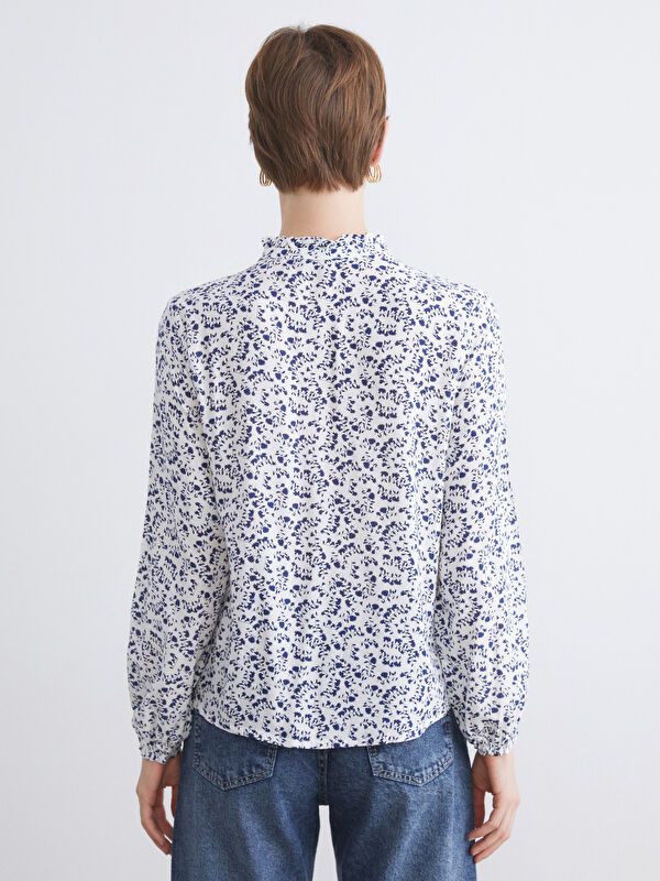 Moudda LC Waikiki - Blouse tissée imprimée manches longues Femme Imprimé blanc - Tunisie 4