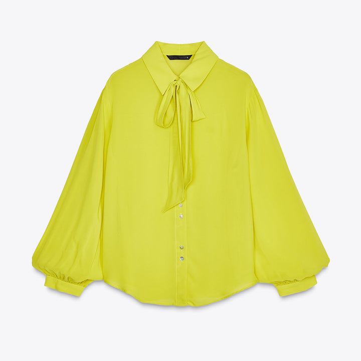 Moudda ZARA - Chemise Crêpe Viscose - Volume & Nœud - Tunisie 1