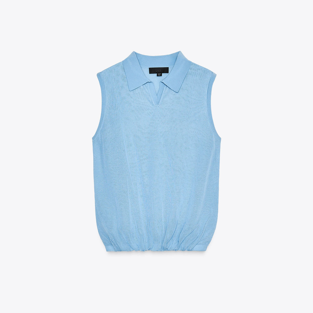 Moudda ZARA - Top - Col Polo, Double Couche & Bas Ballon - Tunisie 1