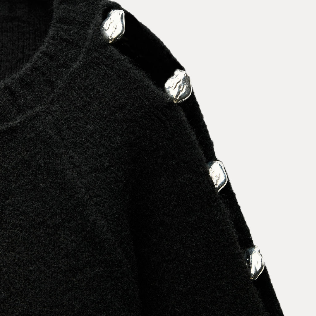 Moudda ZARA - Pull - Manches Raglan & Découpes (Noir) - Tunisie 3