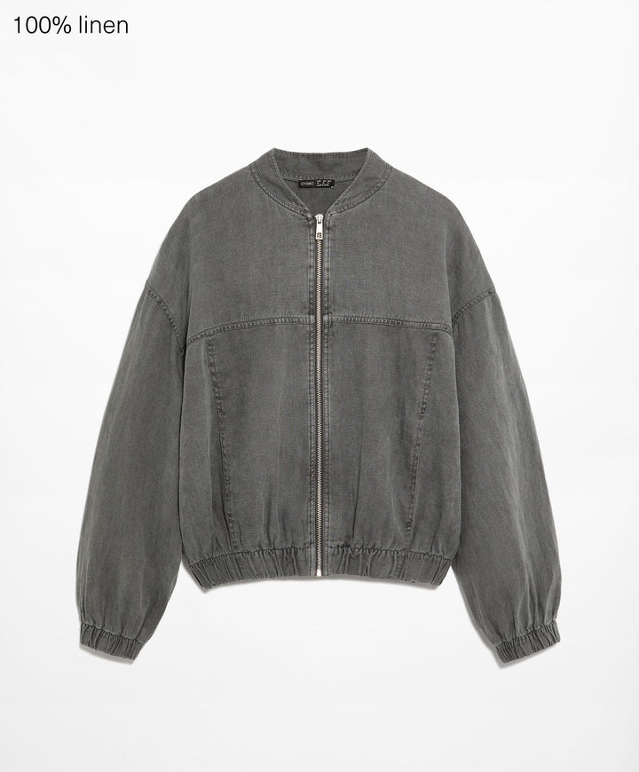 Moudda Oysho - Veste Bomber 100% Lin Lavé - Tunisie 1