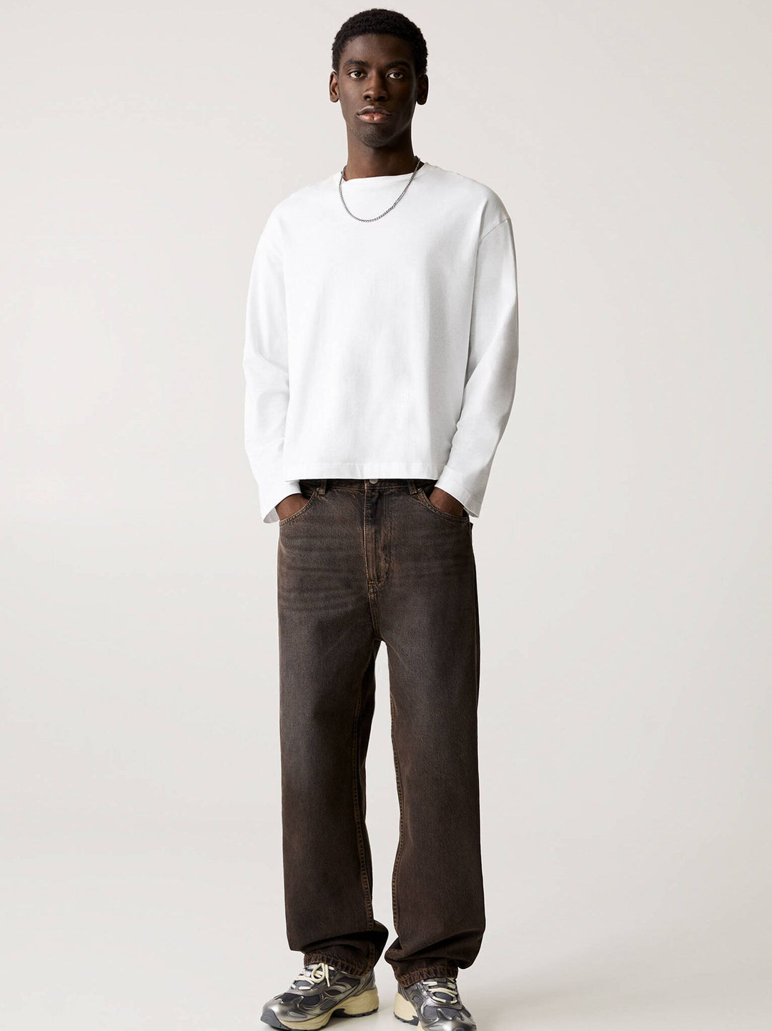 Moudda PULL & BEAR - Pantalon Denim Baggy - Marron - Tunisie 2
