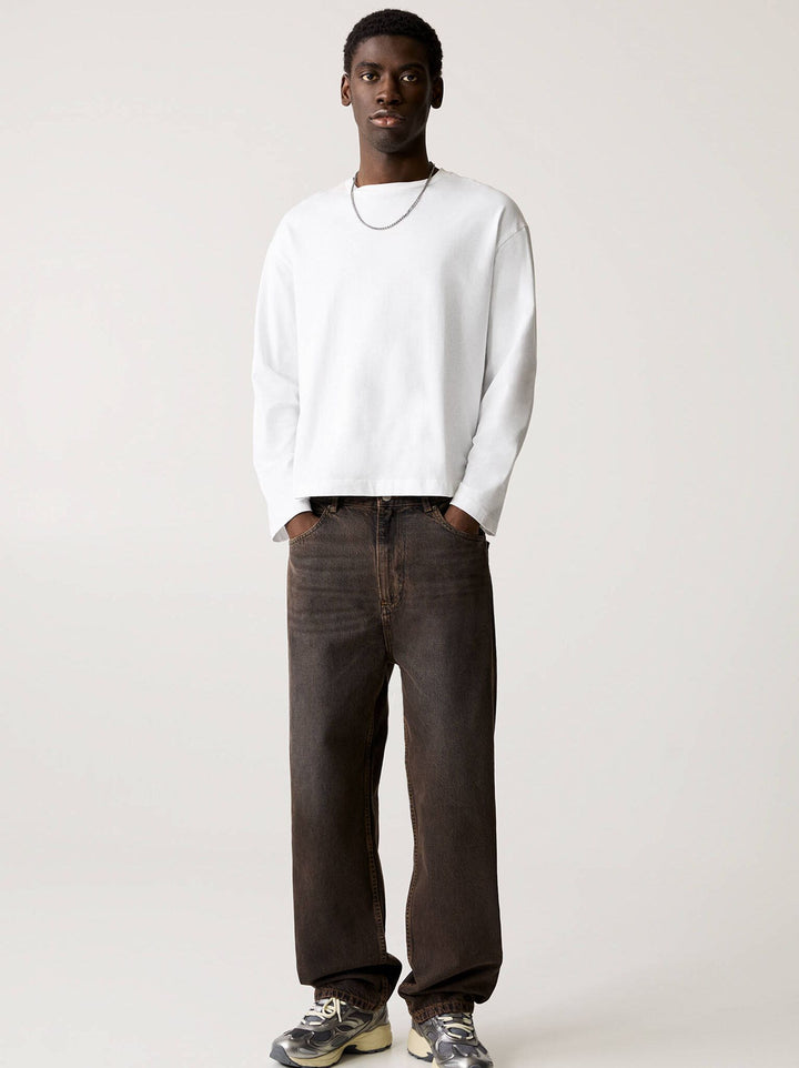 Moudda PULL & BEAR - Pantalon Denim Baggy - Marron - Tunisie 2
