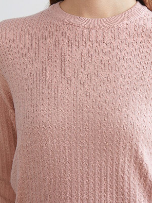 Moudda LC Waikiki - Pull mi-saison en tricot couleur Rose pour femmes - Tunisie 3