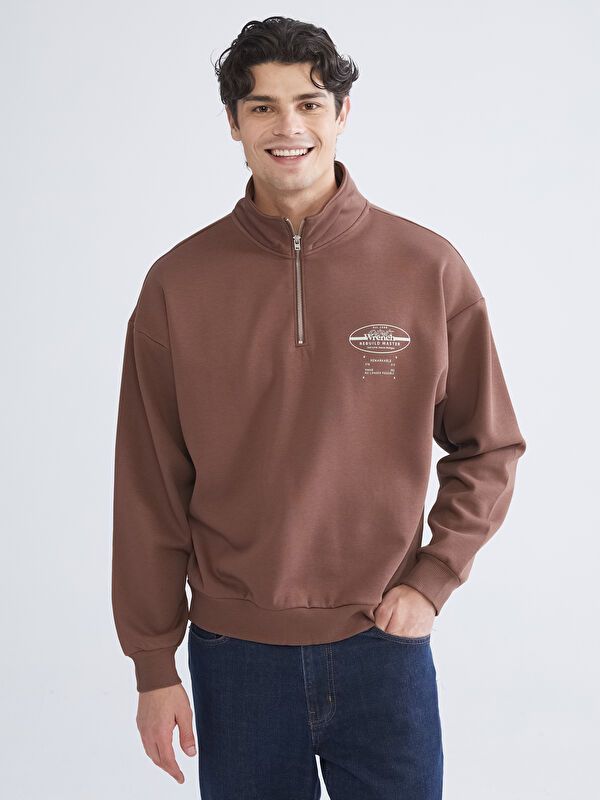 Moudda LC Waikiki - Sweatshirt en jersey couleur Marron pour hommes - Tunisie 1