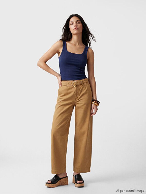 Moudda LC Waikiki - Jean basique en denim pour Femme couleur Camel - Tunisie 1