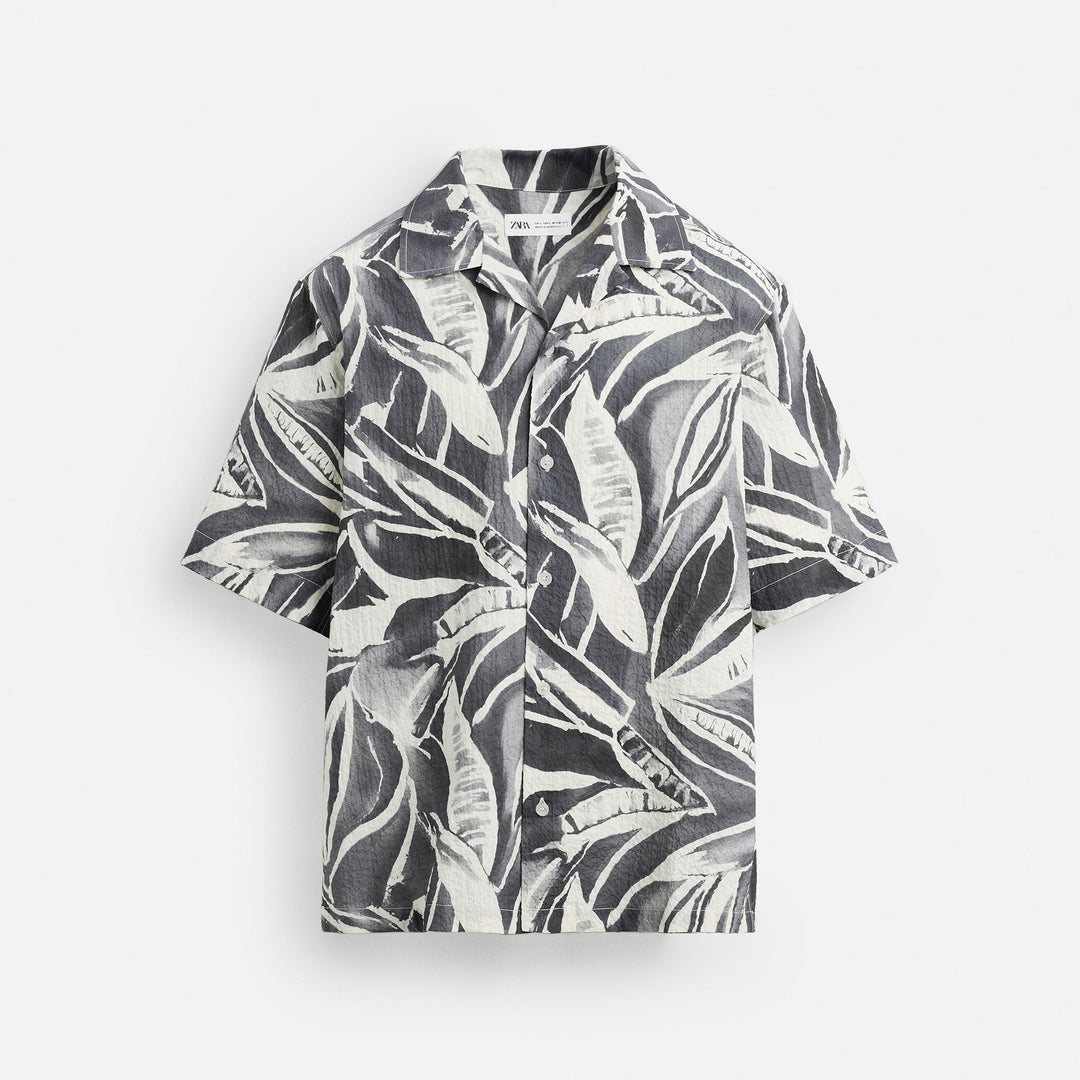 Moudda ZARA - Chemise - Seersucker & Imprimé Feuilles - Tunisie 1