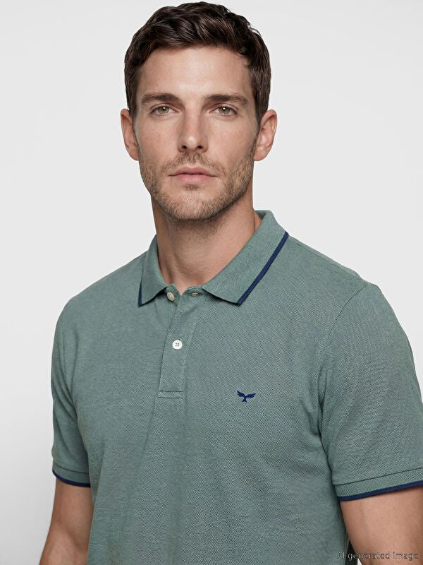 Moudda LC Waikiki - T-shirt col polo basique manches courtes en jersey pour Homme - Tunisie 1