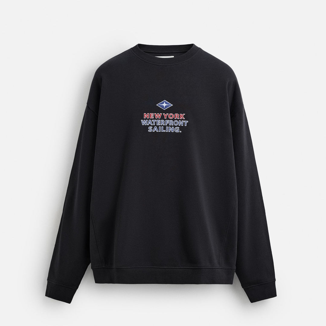 Moudda ZARA - Sweat - Col Rond, Broderie Texte (Nautique) - Tunisie 1