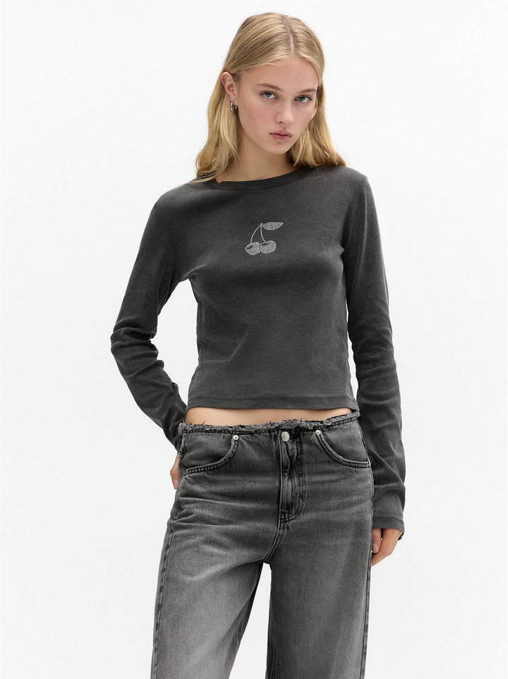 Moudda PULL & BEAR - T-Shirt Pacific - Strass & Cerises - Tunisie 2