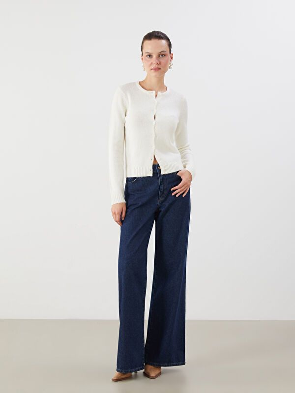 Moudda LC Waikiki - Cardigan tricot moyen Femme Ecru - Tunisie 2