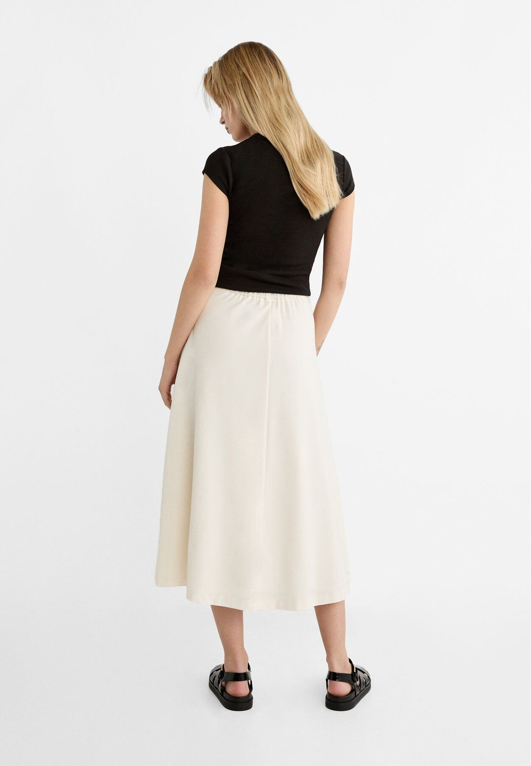 Moudda STRADIVARIUS - Jupe Midi à Plis avec Boucle Écru - Tunisie 5