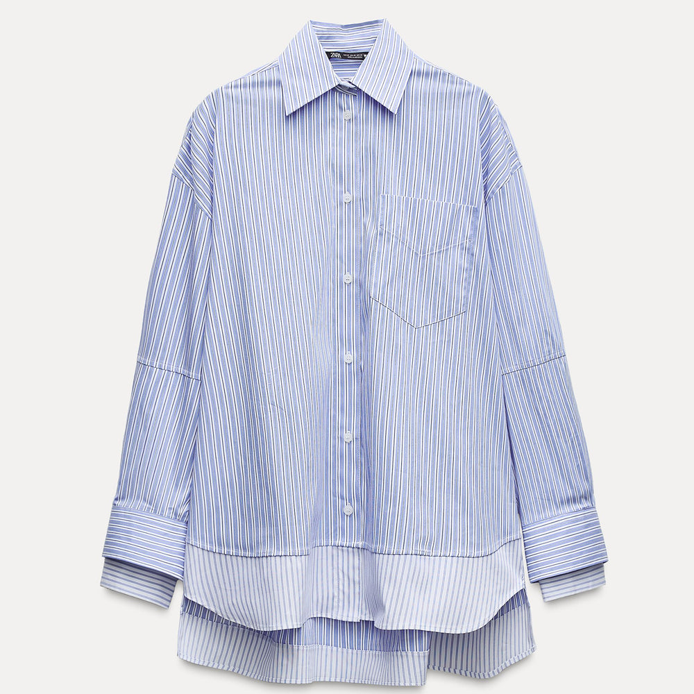 Moudda ZARA - Chemise popeline combinée rayée double poignet - Tunisie 2