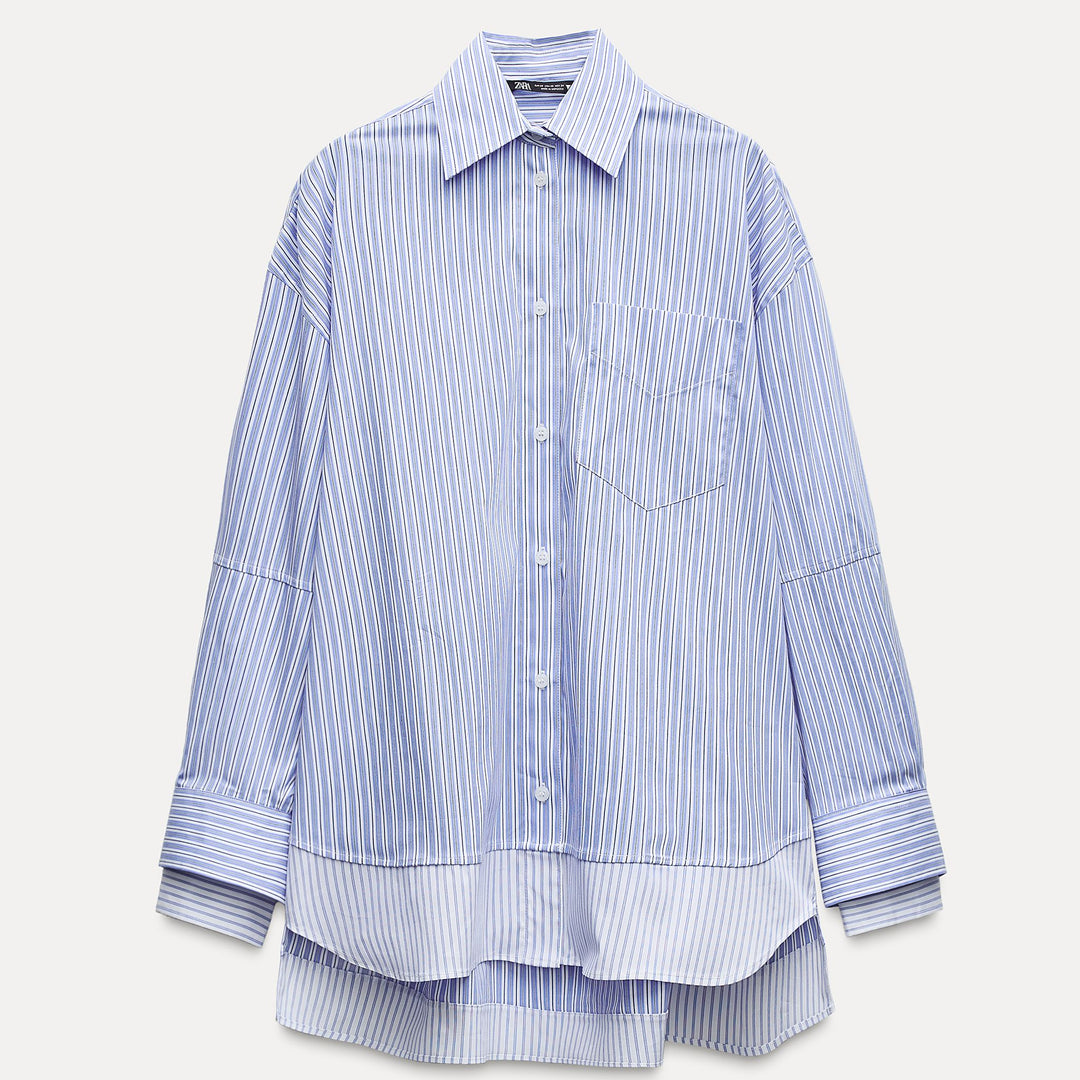 Moudda ZARA - Chemise popeline combinée rayée double poignet - Tunisie 2