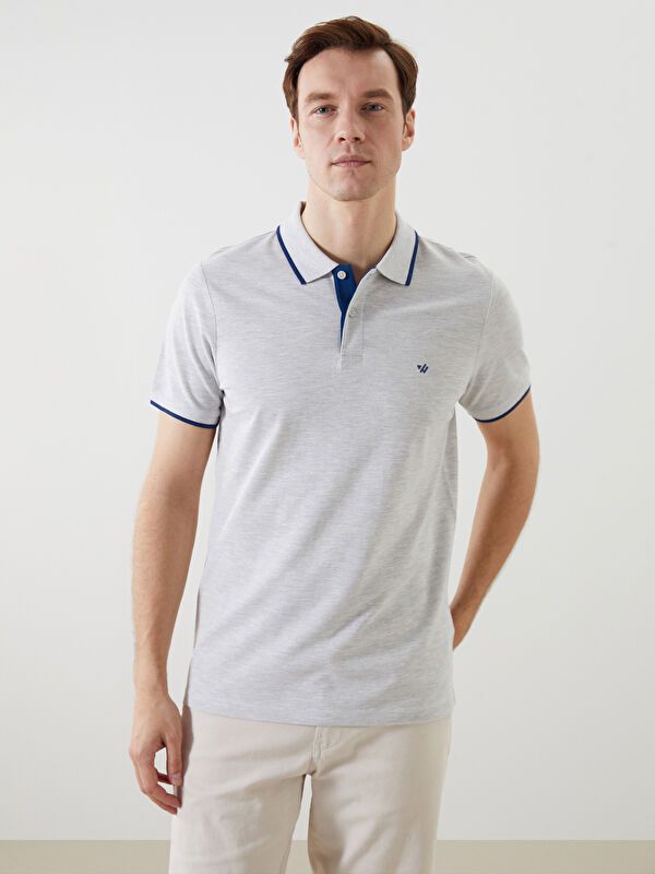 Moudda LC Waikiki - T-shirt col polo basique manches courtes en jersey - Tunisie 1