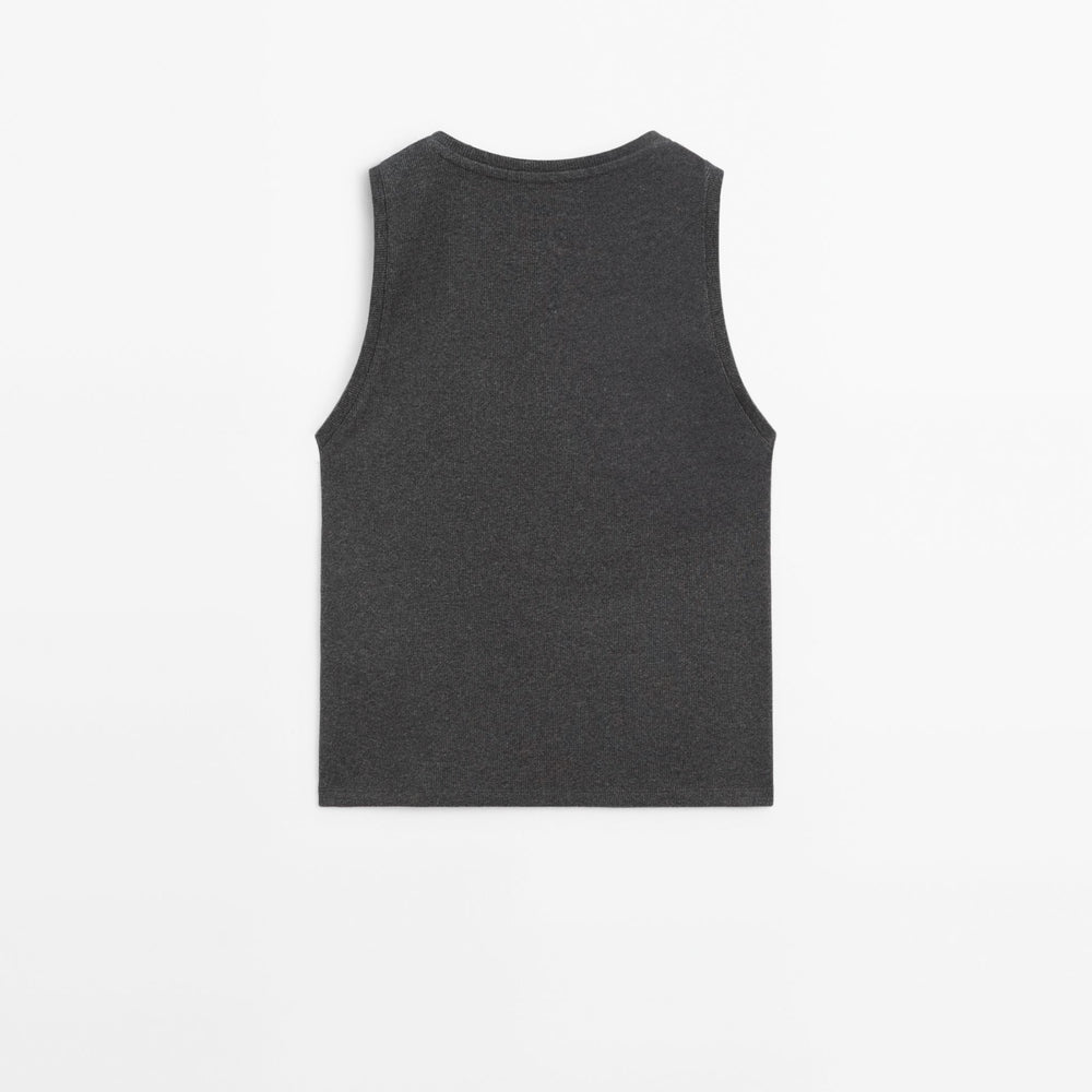 Moudda Massimo Dutti - T-shirt côtelé mélangé - Tunisie 5