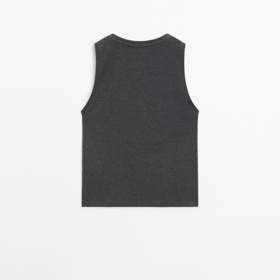 Moudda Massimo Dutti - T-shirt côtelé mélangé - Tunisie 5