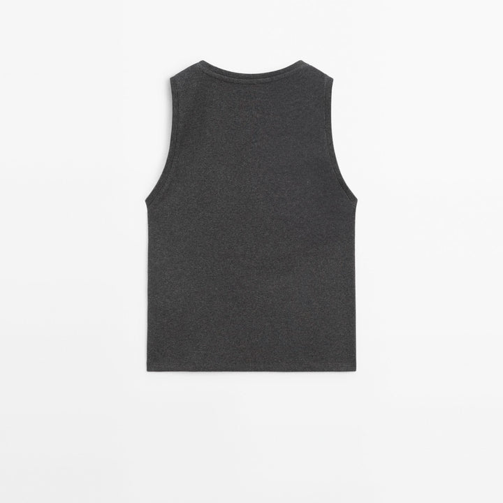 Moudda Massimo Dutti - T-shirt côtelé mélangé - Tunisie 5