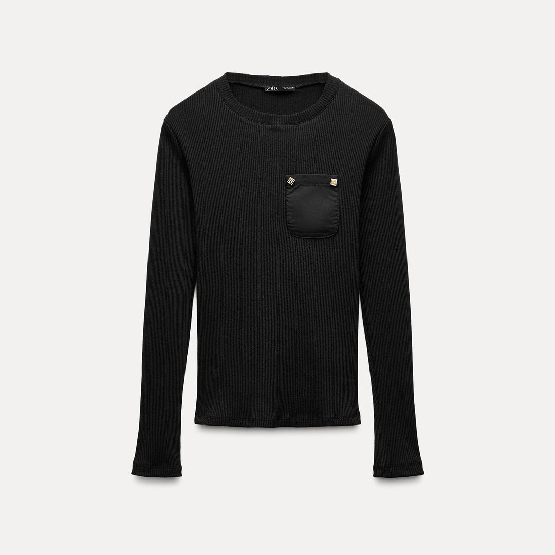 Moudda ZARA - Top Col Rond Manches Longues à Poche - Tunisie 2