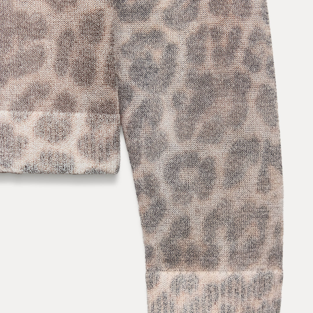 Moudda ZARA - Gilet col droit qualité fine imprimé léopard - Tunisie 4