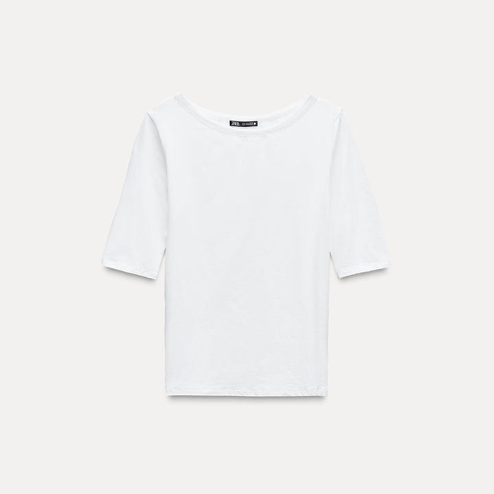Moudda ZARA - T-shirt encolure bateau coton/élasthanne - Tunisie 1