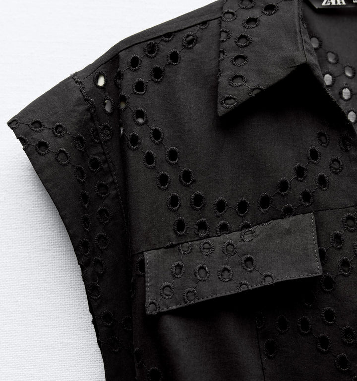 Moudda ZARA - Combinaison longue gaufrée patte boutonnée ceinturée - Tunisie 1