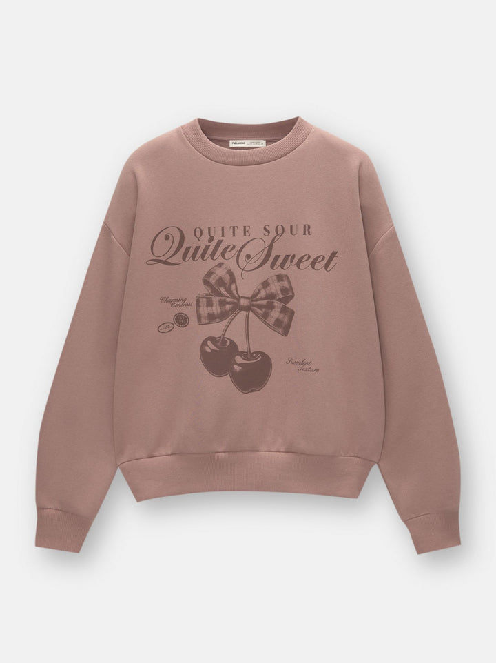 Moudda PULL & BEAR - Sweat Graphique Ballerines et Nœuds Rose - Tunisie 1