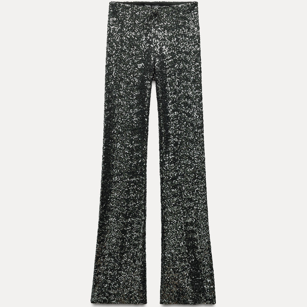 Moudda ZARA - Argent foncé – legging fantaisie pailleté évasé - Tunisie 2