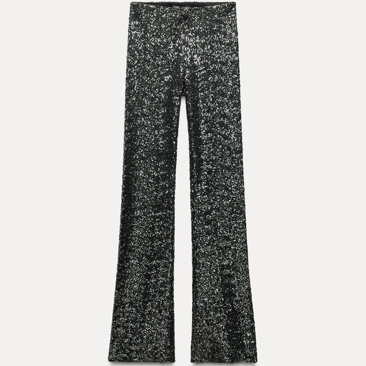 Moudda ZARA - Argent foncé – legging fantaisie pailleté évasé - Tunisie 2
