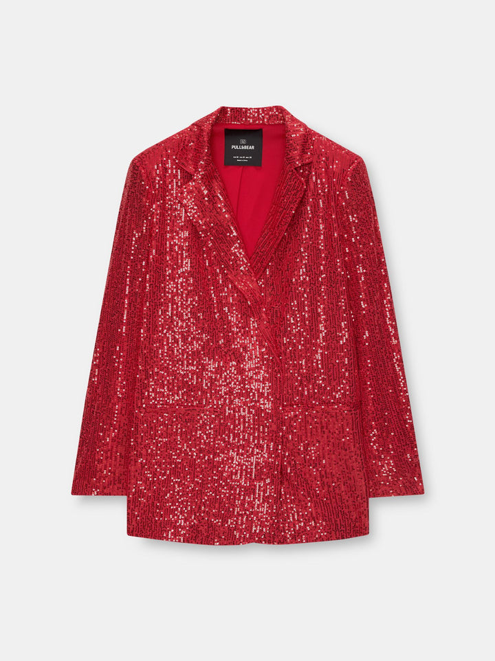 Moudda PULL & BEAR - Blazer Paillettes Rouge Nuit - Tunisie 4