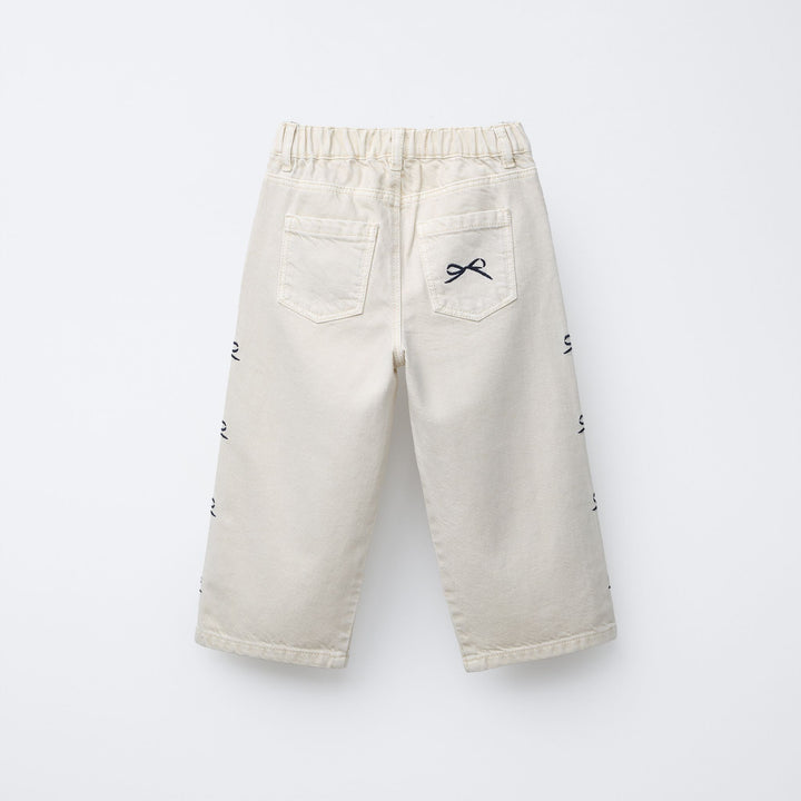 Moudda ZARA - Pantalon Enfant Serge Culotte - Broderie & Nœuds - Tunisie 2
