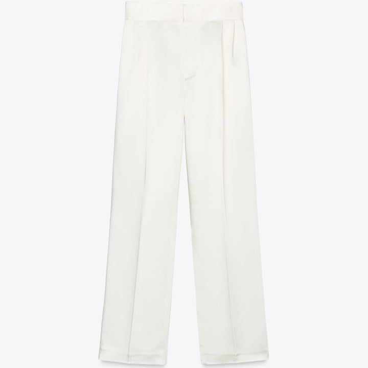 Moudda ZARA - Pantalon Satiné Bonded - Taille Haute & Plis Devant - Tunisie 1