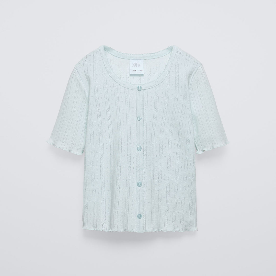 Moudda ZARA - T-shirt fille ajouré boutons - Tunisie 1