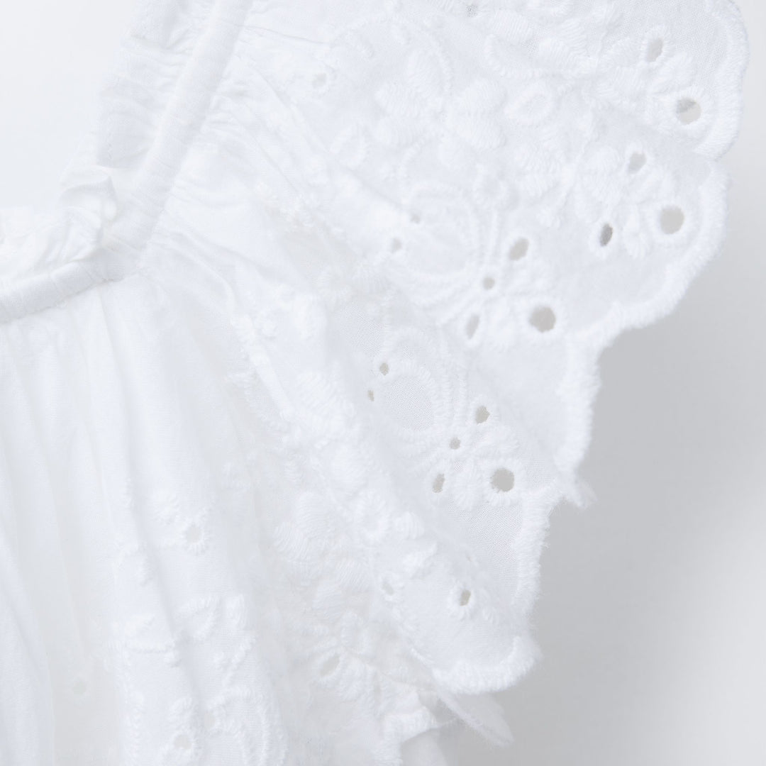 Moudda ZARA - Robe Enfant Blanche Schiffli - Collection Avril - Tunisie 3