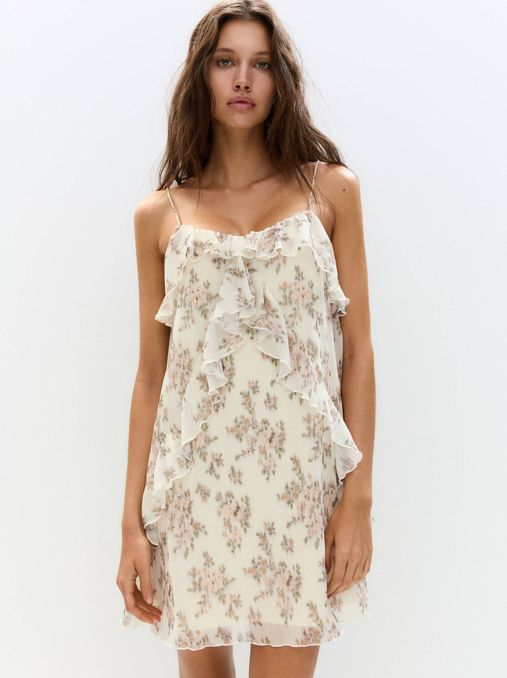 Moudda PULL & BEAR - Robe Mini - Petits Volants, Bretelles & Imprimé - Tunisie 2