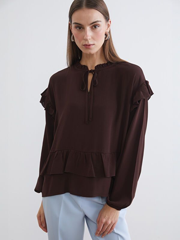 Moudda LC Waikiki - Chemisier (blouse) manches longues en tissu pour Femme - Tunisie 1
