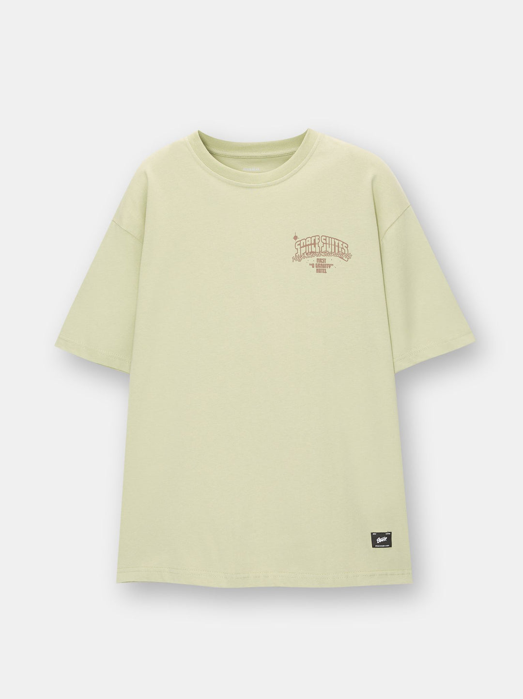 Moudda PULL & BEAR - T-Shirt Demi-Manches Vert Space Suites Cracked Print - Tunisie 4