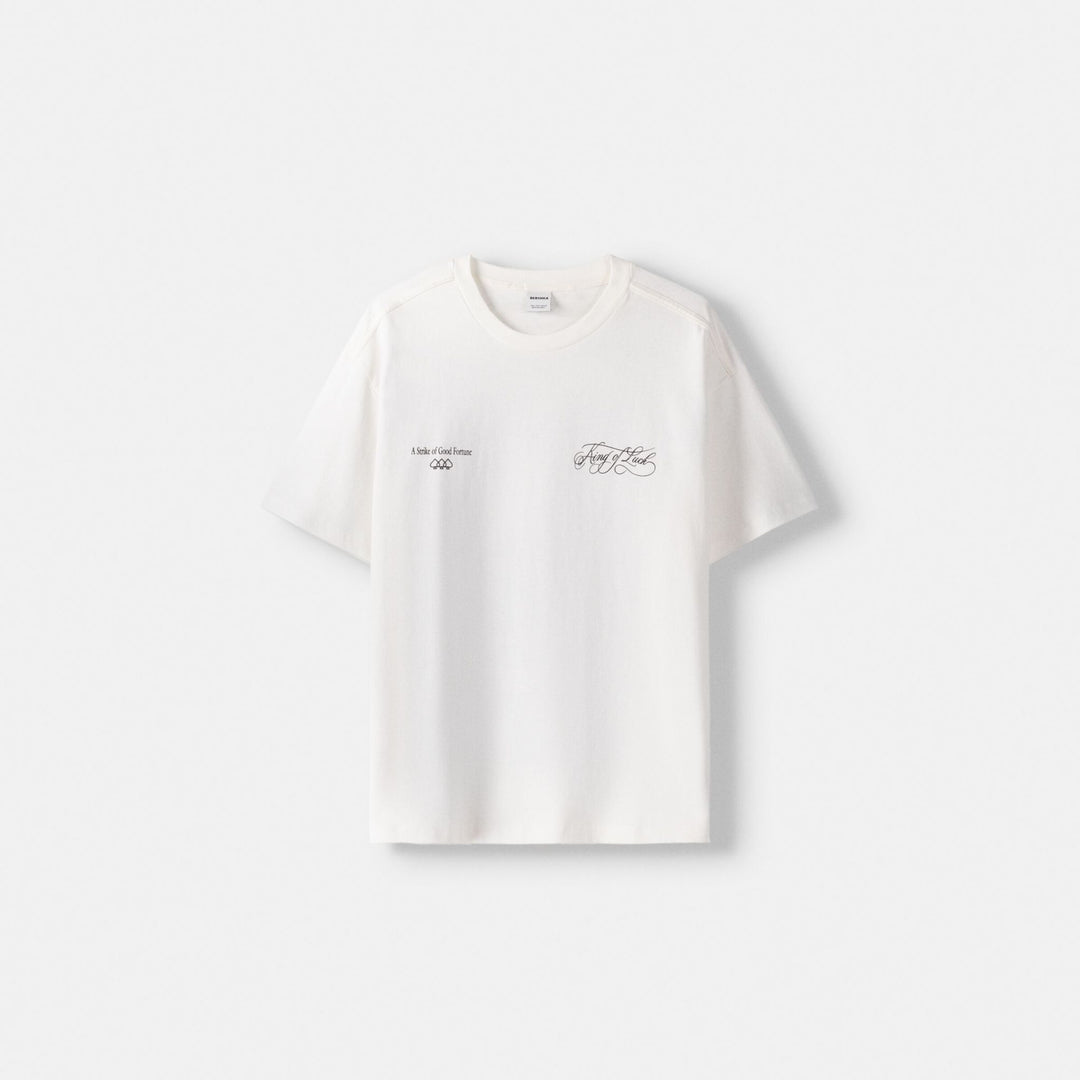 Moudda BERSHKA - T-shirt Boxy Imprimé As de Pique - Tunisie 1